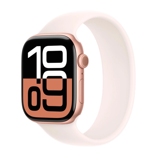 Apple Watch Series 10 GPS, 42mm Rose Gold Aluminum Case with Light Blush Sport Band (S/M) 