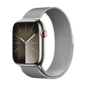 Apple Watch Series 9 41mm GPS + LTE, Silver Stainless Steel Case with Silver Milanese Loop 
