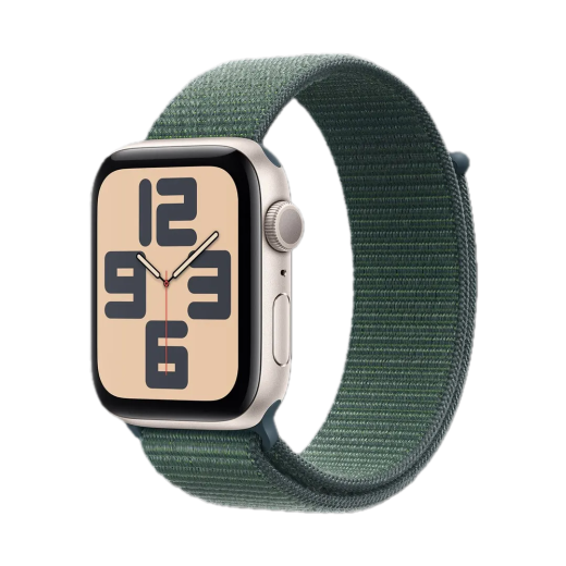 Apple Watch SE 2 GPS 44mm Starlight Aluminium Case with Lake Green Sport Loop  2024