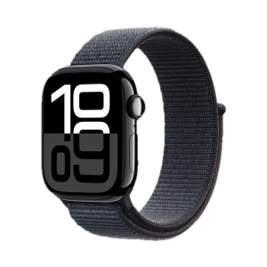 Apple Watch Series 10 GPS 42mm Jet Black Aluminum Case with Ink Sport Loop 