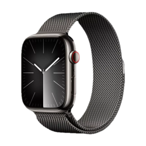 Apple Watch Series 9 45mm GPS + LTE, Graphite Stainless Steel Case with Graphite Milanese Loop 
