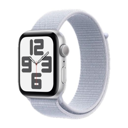 Apple Watch SE 2 GPS 44mm Silver Aluminium Case with Blue Cloud Sport Loop  2024