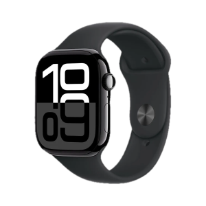 Apple Watch Series 10 GPS, 42mm Jet Black Aluminum Case with Black Sport Band (M/L) 