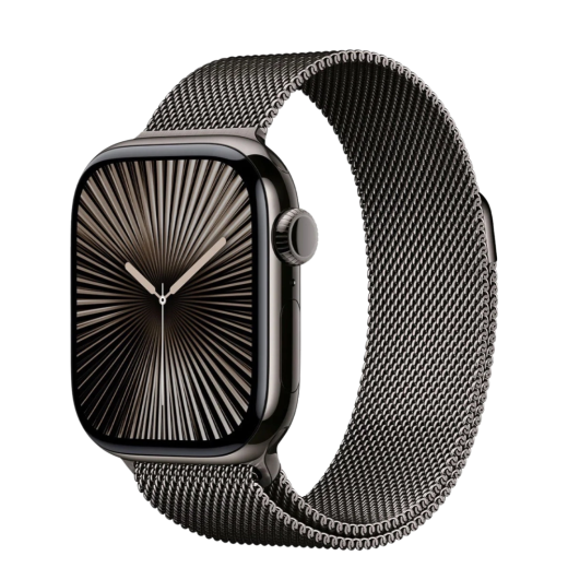 Apple Watch Series 10 GPS + LTE, 42mm Slate Titanium Case with Slate Milanese Loop 