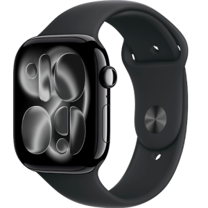 Apple Watch Series 11 GPS, 42mm Jet Black Aluminum Case with Black Sport Band (M/L)