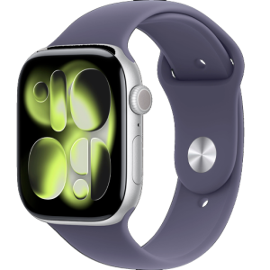 Apple Watch Series 11 GPS, 42mm Silver Aluminum Case with Purple Fog Sport Band (M/L)
