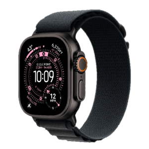 Apple Watch Ultra 3 GPS + LTE, 49mm Black Titanium Case with Black Alpine Loop - Medium