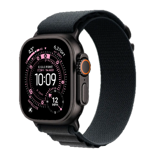 Apple Watch Ultra 3 GPS + LTE, 49mm Black Titanium Case with Black Alpine Loop - Medium