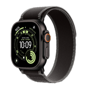 Apple Watch Ultra 3 GPS + LTE, 49mm Black Titanium Case with Black/Charcoal Trail Loop - M/L