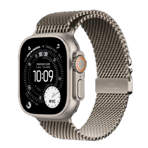 Apple Watch Ultra 3 GPS + LTE, 49mm Natural Titanium Case with Natural Titanium Milanese Loop - Large