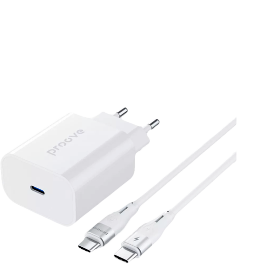 Мережевий зарядний пристрій Proove Rapid 30W 30W EU Type-C QC3.0 PD3.0 White + кабель Type-C